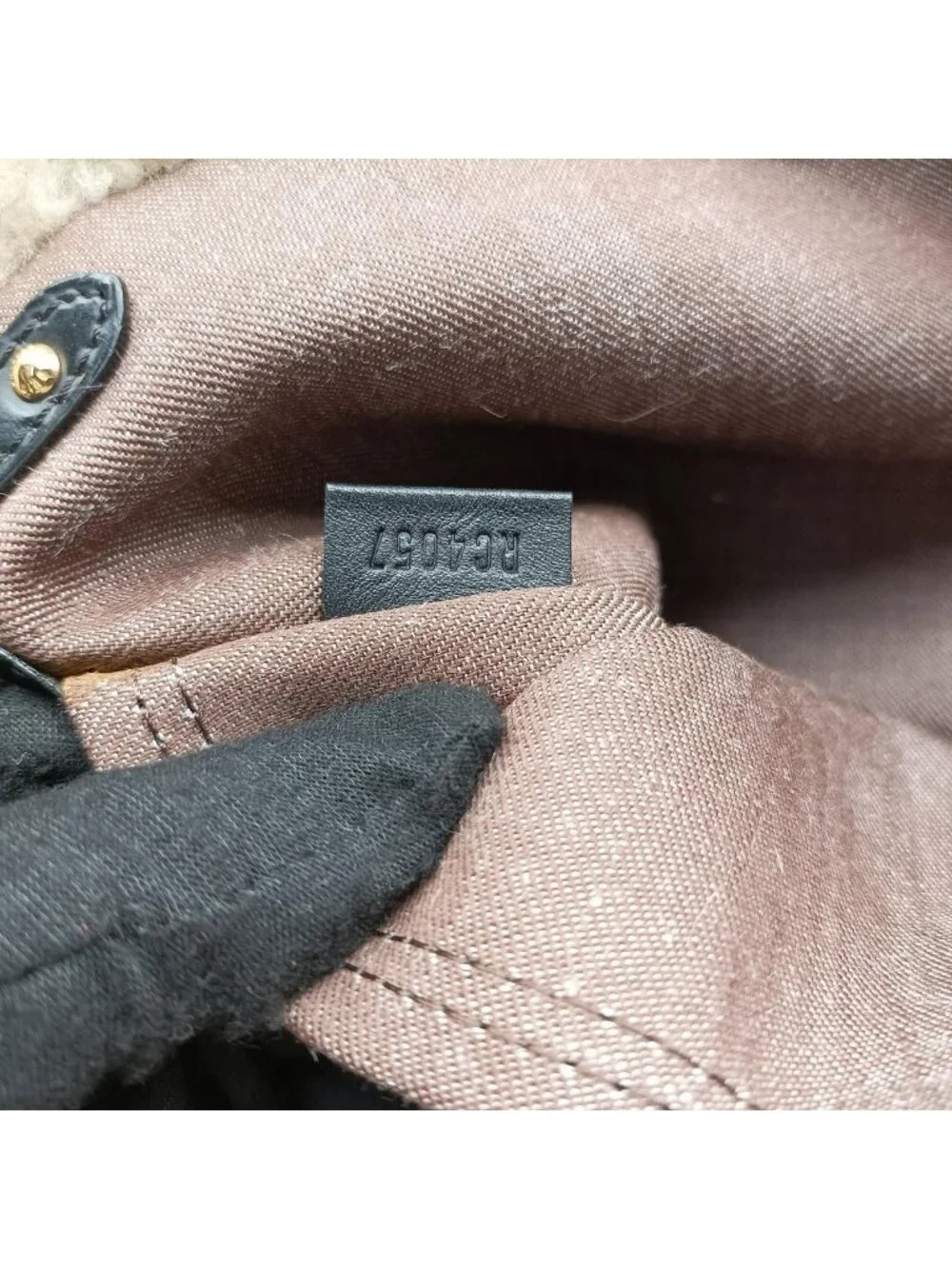 Louis Vuitton Monogram Shearling Tote Brown Cream Patent